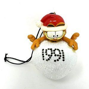 Vintage Enesco Christmas Ornament Garfield Have a Ball 1991 IOB